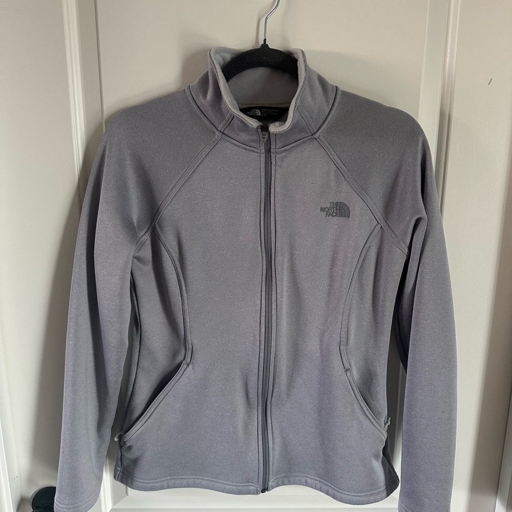 The North Face Gray Jacket with Stand-Up Collar